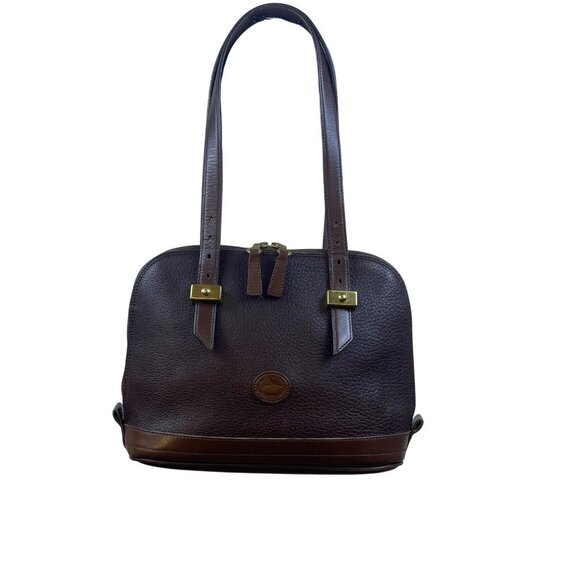 Dooney & Bourke Women’s Brown All-Weather Leather Gold Hardware Shoulder Tote - Picture 10 of 12